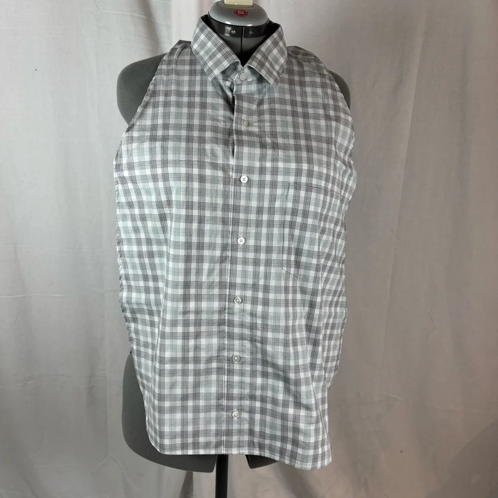 Bib For Adult | Handcrafted Dignity Cover | Beige Plaid Button-Up  | 19